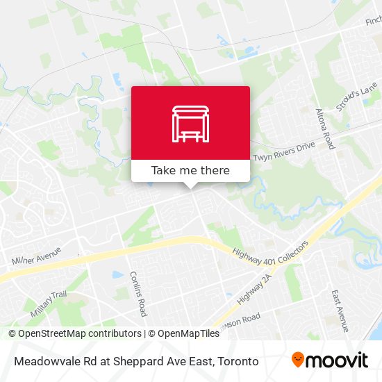 Meadowvale Rd at Sheppard Ave East map