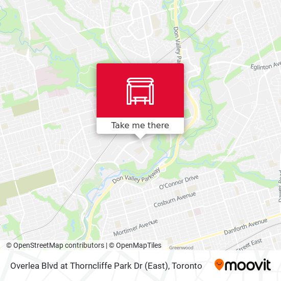 Overlea Blvd at Thorncliffe Park Dr (East) map