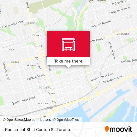 Parliament St at Carlton St map