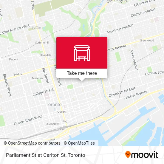 Parliament St at Carlton St plan