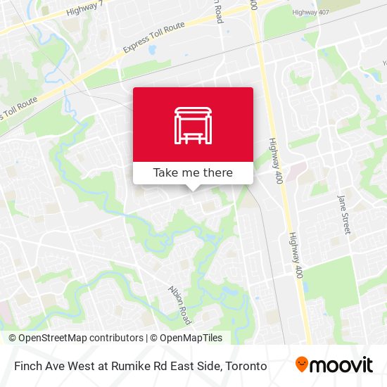 Finch Ave West at Rumike Rd East Side map