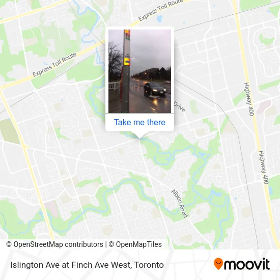Islington Ave at Finch Ave West map