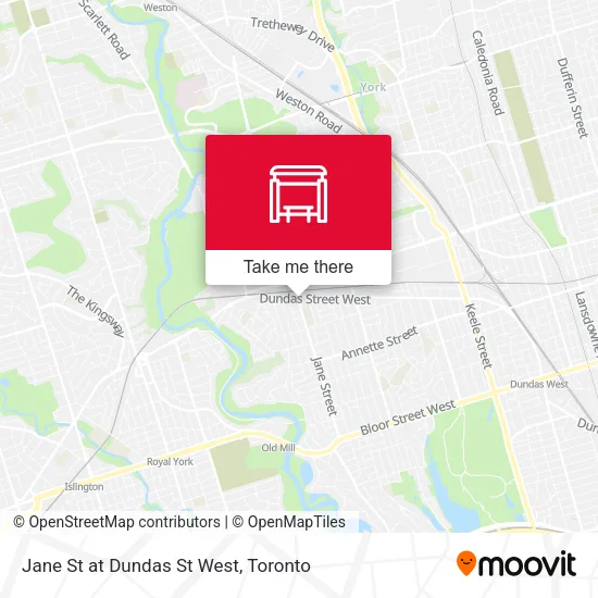 Jane St at Dundas St West map