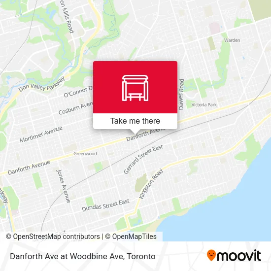 Danforth Ave at Woodbine Ave map