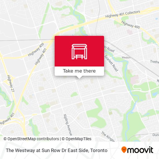 The Westway at Sun Row Dr East Side map