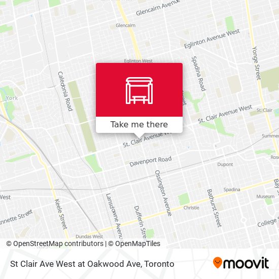 St Clair Ave West at Oakwood Ave map