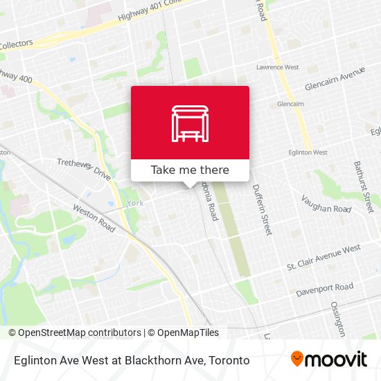 Eglinton Ave West at Blackthorn Ave map