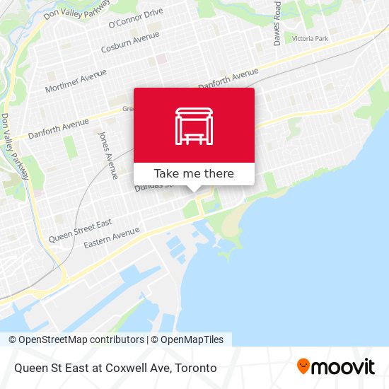 Queen St East at Coxwell Ave map