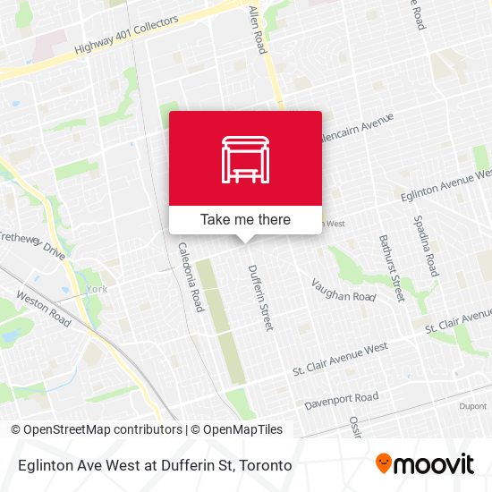 Eglinton Ave West at Dufferin St map