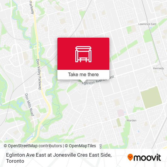 Eglinton Ave East at Jonesville Cres East Side map