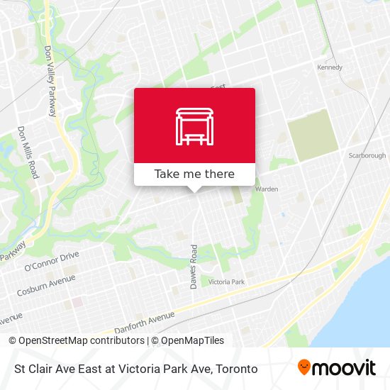 St Clair Ave East at Victoria Park Ave map
