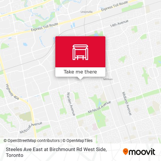 Steeles Ave East at Birchmount Rd West Side map
