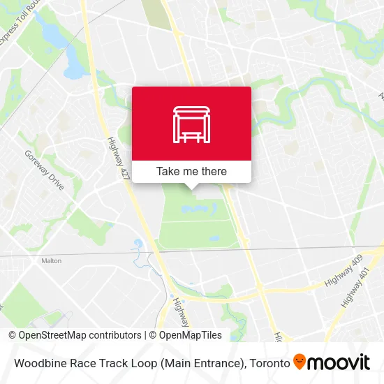 Woodbine Race Track Loop (Main Entrance) map