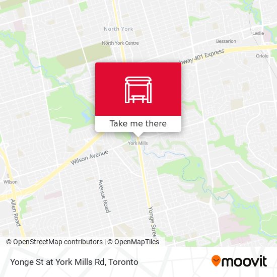 Yonge St at York Mills Rd map