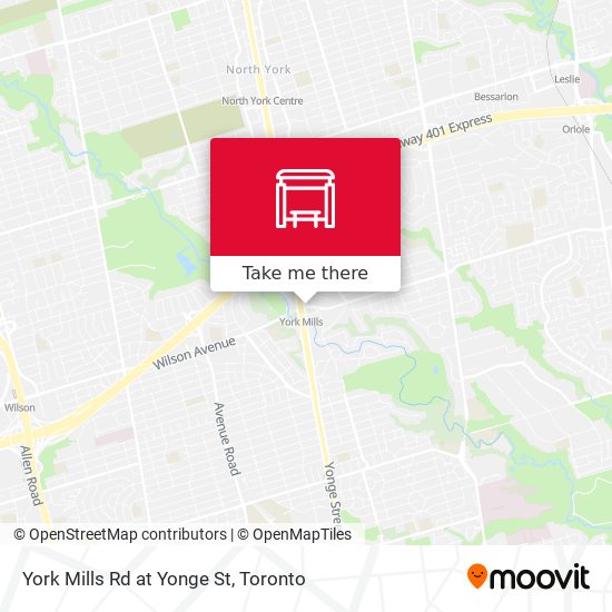 York Mills Rd at Yonge St map