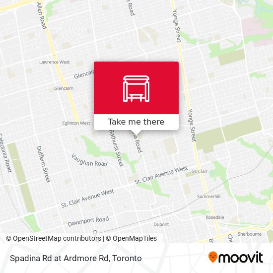 Spadina Rd at Ardmore Rd map