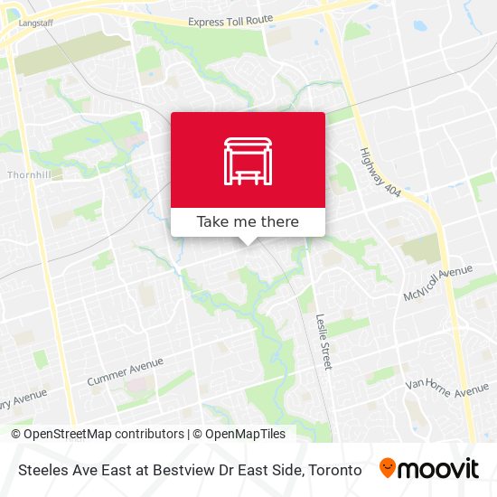 Steeles Ave East at Bestview Dr East Side map