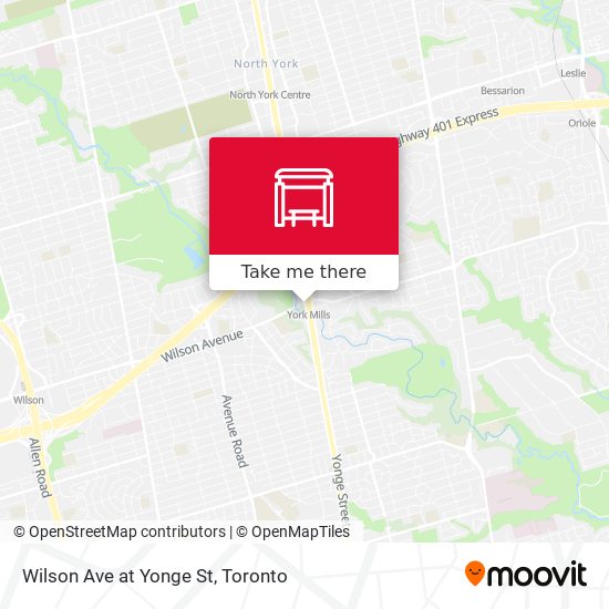 Wilson Ave at Yonge St map