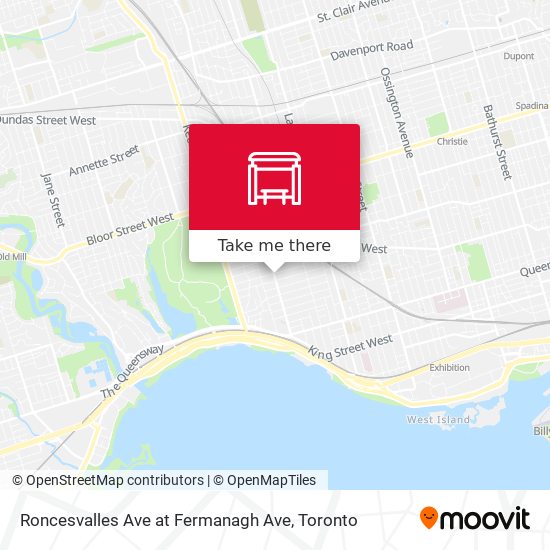 Roncesvalles Ave at Fermanagh Ave map