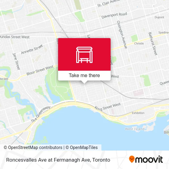Roncesvalles Ave at Fermanagh Ave map