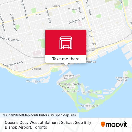 Queens Quay West at Bathurst St East Side Billy Bishop Airport map