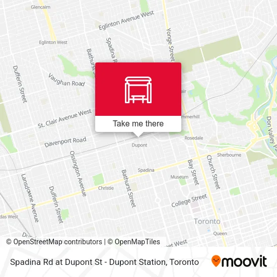 Spadina Rd at Dupont St - Dupont Station map