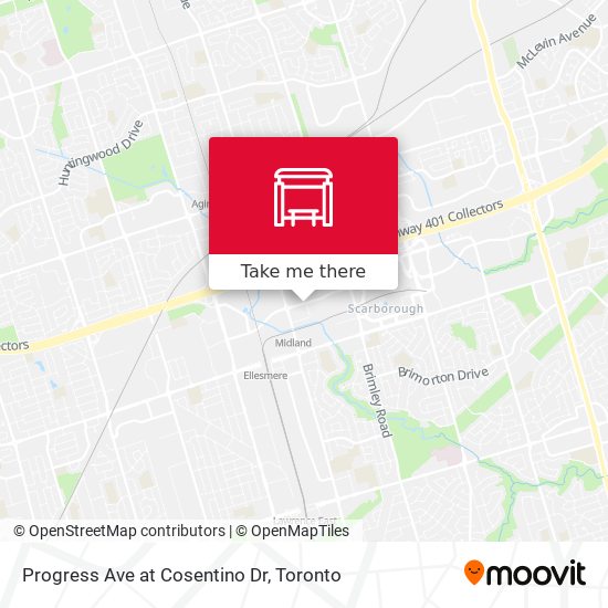 Progress Ave at Cosentino Dr map