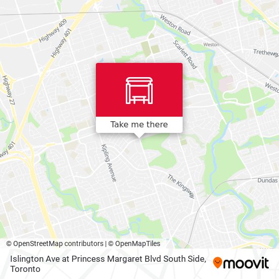 Islington Ave at Princess Margaret Blvd South Side map