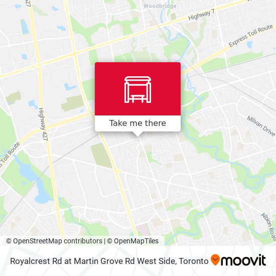Royalcrest Rd at Martin Grove Rd West Side map