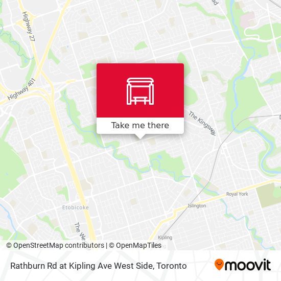 Rathburn Rd at Kipling Ave West Side map