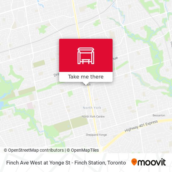 Finch Ave West at Yonge St - Finch Station map