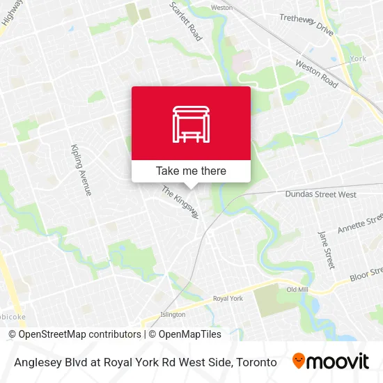 Anglesey Blvd at Royal York Rd West Side map