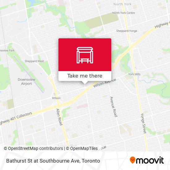 Bathurst St at Southbourne Ave map