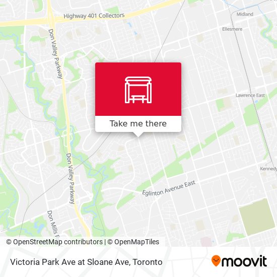 Victoria Park Ave at Sloane Ave map