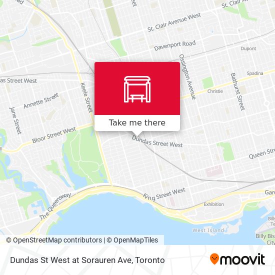 Dundas St West at Sorauren Ave map