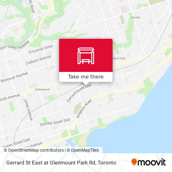 Gerrard St East at Glenmount Park Rd map