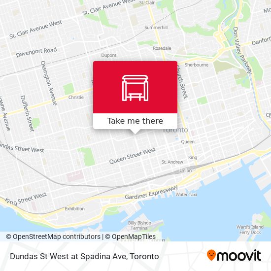 Dundas St West at Spadina Ave map