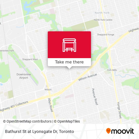 Bathurst St at Lyonsgate Dr map