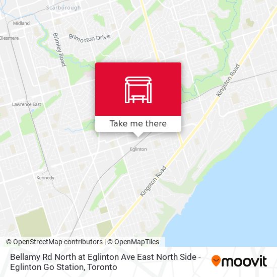 Bellamy Rd North at Eglinton Ave East North Side - Eglinton Go Station map