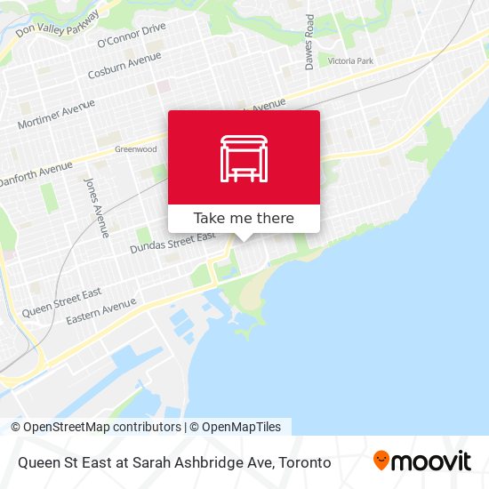 Queen St East at Sarah Ashbridge Ave map