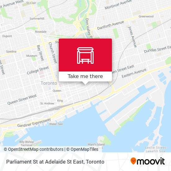 Parliament St at Adelaide St East map