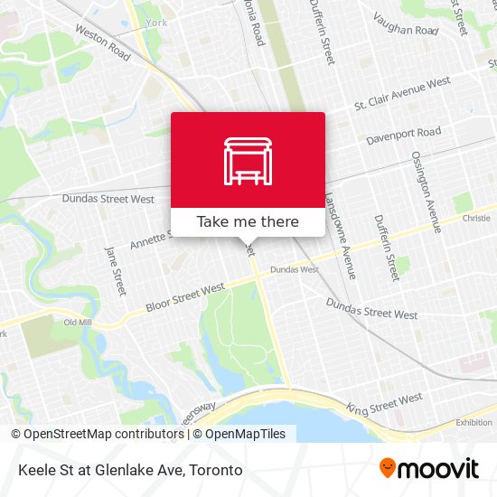 Keele St at Glenlake Ave map