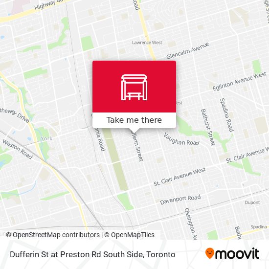 Dufferin St at Preston Rd South Side plan