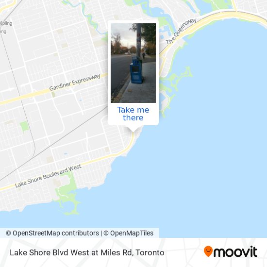 Lake Shore Blvd West at Miles Rd map