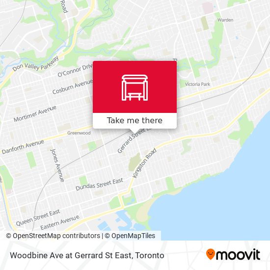 Woodbine Ave at Gerrard St East map