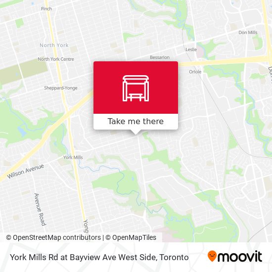York Mills Rd at Bayview Ave West Side map