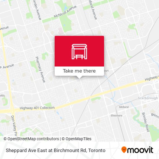 Sheppard Ave East at Birchmount Rd map