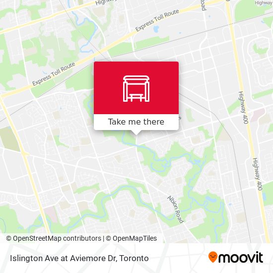 Islington Ave at Aviemore Dr map