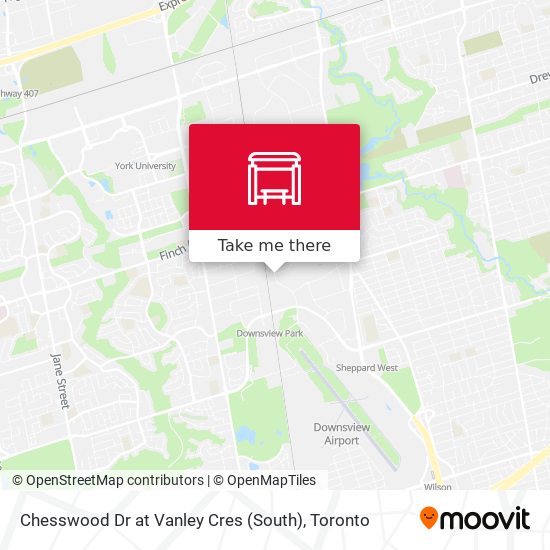 Chesswood Dr at Vanley Cres (South) map