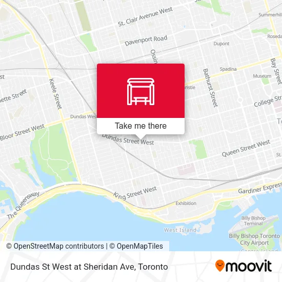 Dundas St West at Sheridan Ave map